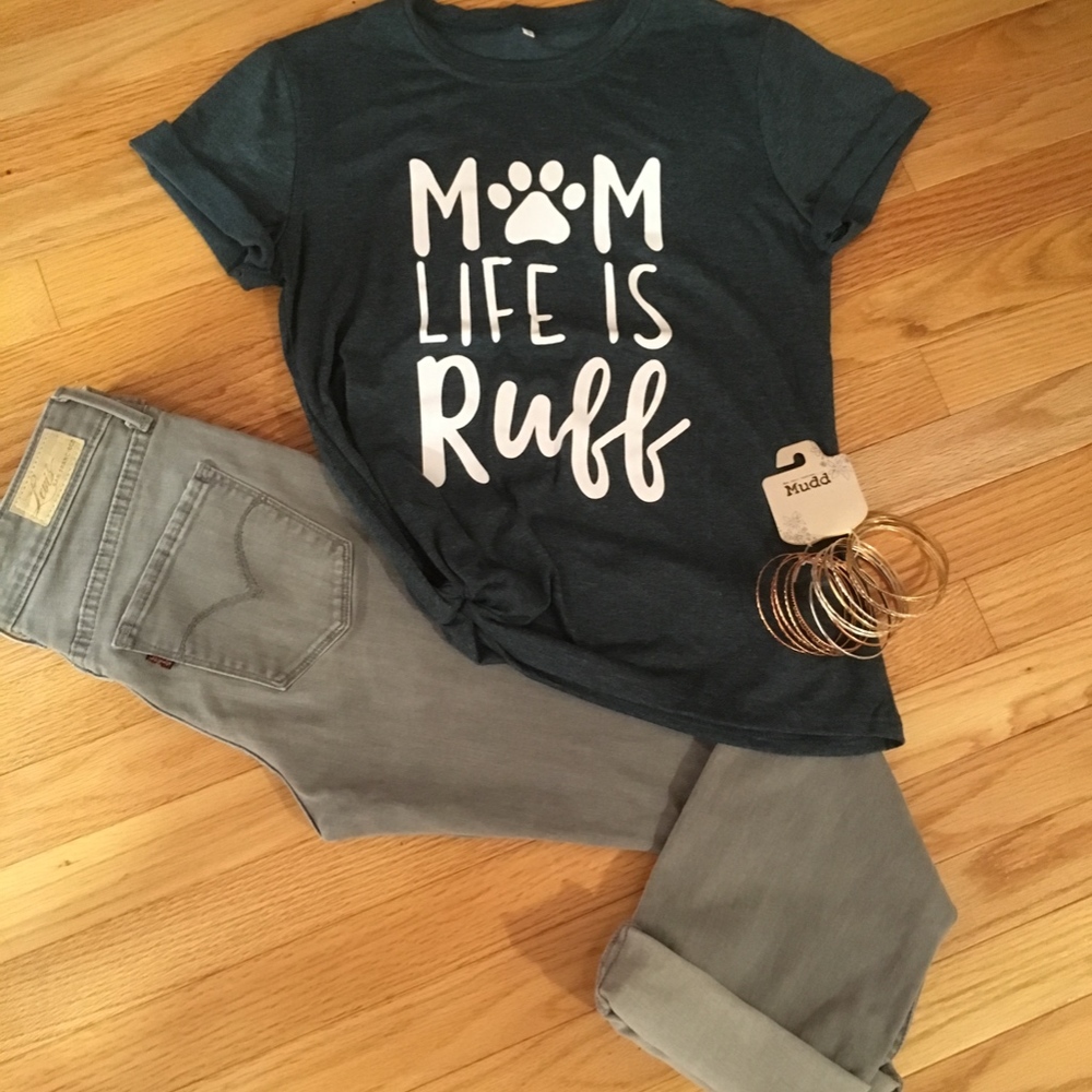 PRICE DROP! “Mom Life is Ruff"! T-shirt NWOT! - Picture 3 of 8